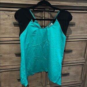 Chic Black and Teal Blouse